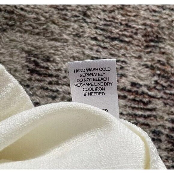 DREW Nylon Rayon Wide Leg Pant Womens Sz L Ivory Chic Pull On Beach Boho Minimal - Picture 5 of 10